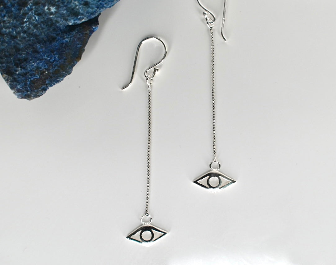 *LAST CHANCE SALE* Fortuna - Sterling Silver Evil Eye Earrings