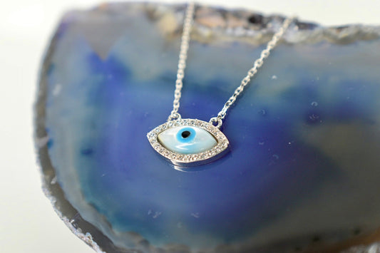 Vibez - Sterling Silver Evil Eye Necklace